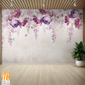 Watercolor floral wisteria with purple and pink flowers [WP-FXD-418]