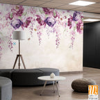 Watercolor floral wisteria with purple and pink flowers [WP-FXD-418]