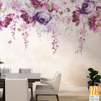 Watercolor floral wisteria with purple and pink flowers [WP-FXD-418]