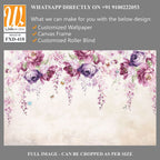 Watercolor floral wisteria with purple and pink flowers [WP-FXD-418]