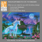 White unicorn in the magical forest Wallpaper [WP-FXD-434]