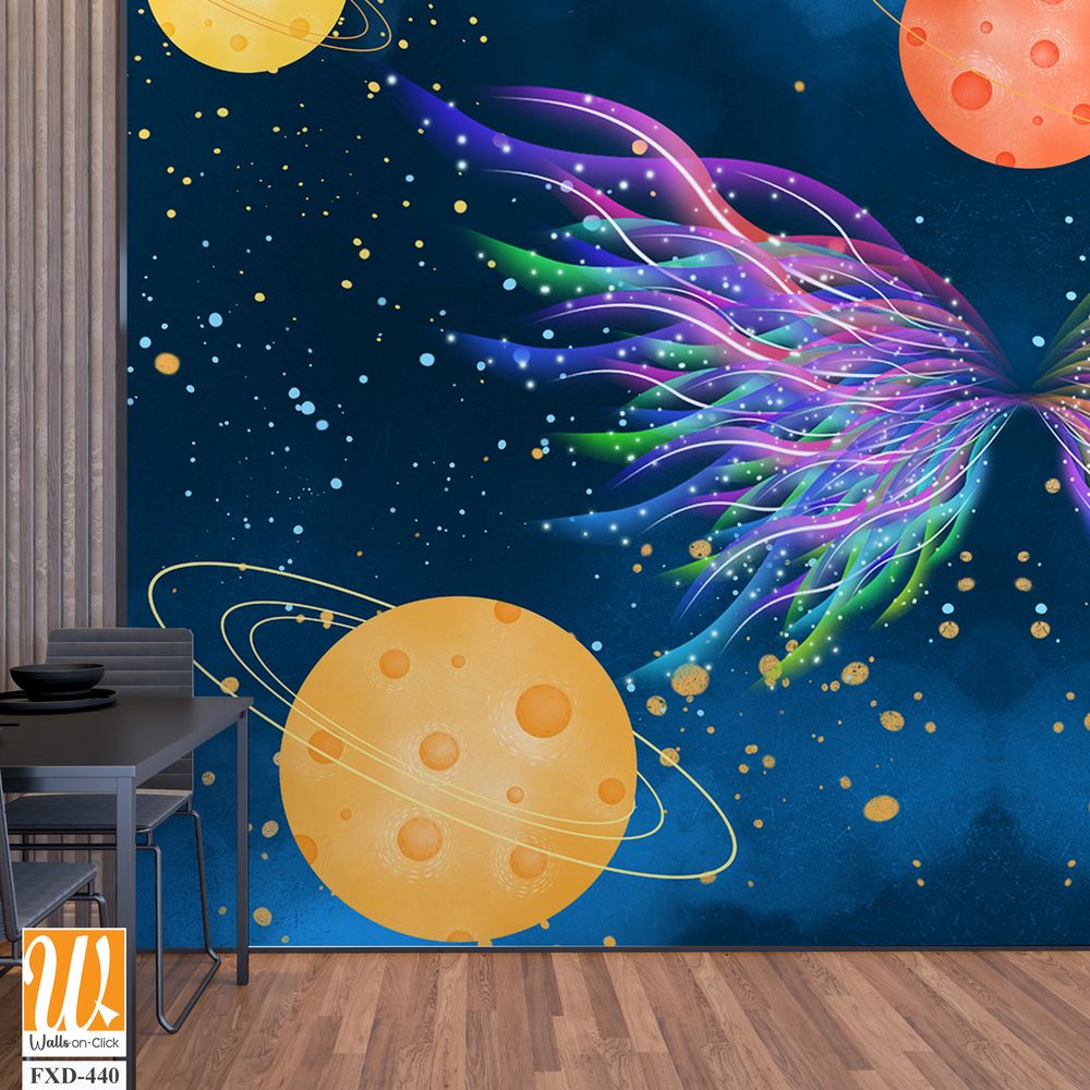 Colorful design of an iridescent butterfly with wings [WP-FXD-440]