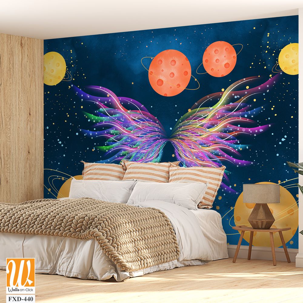 Colorful design of an iridescent butterfly with wings [WP-FXD-440]