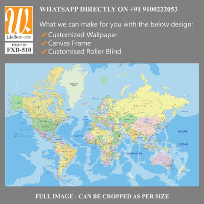 Detailed map of the world with country borders Wallpaper [WP-FXD-510]