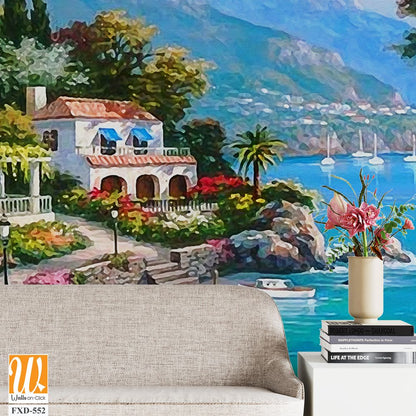 Beautiful seaside landscape, with a picturesque coastline Wallpaper [WP-FXD-552]