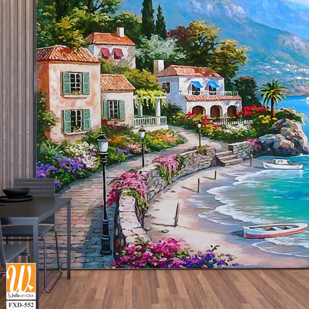 Beautiful seaside landscape, with a picturesque coastline Wallpaper [WP-FXD-552]