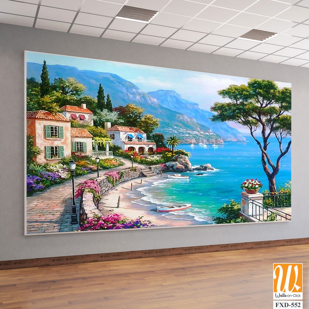 Beautiful seaside landscape, with a picturesque coastline Wallpaper [WP-FXD-552]