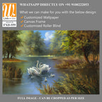 Oil painting of swans on a lake Wallpaper [WP-FXD-559]