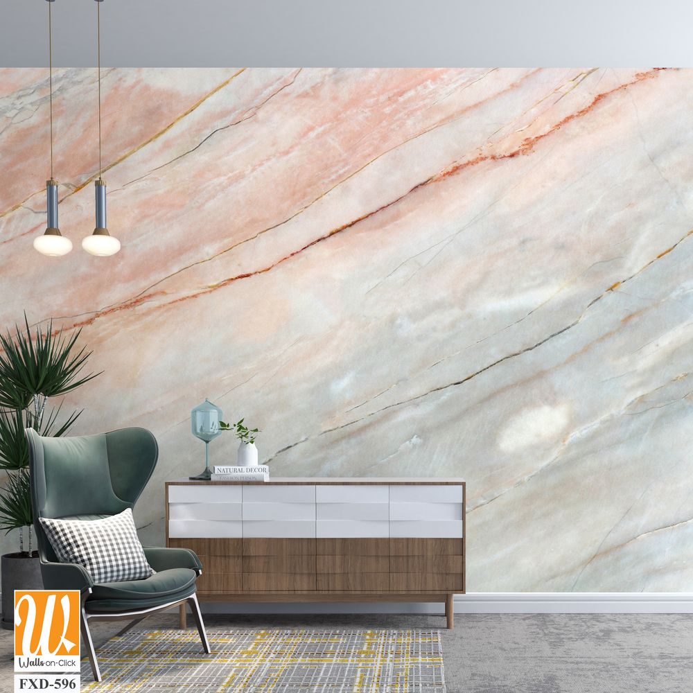 White and pink marble background Wallpaper [WP-FXD-596]