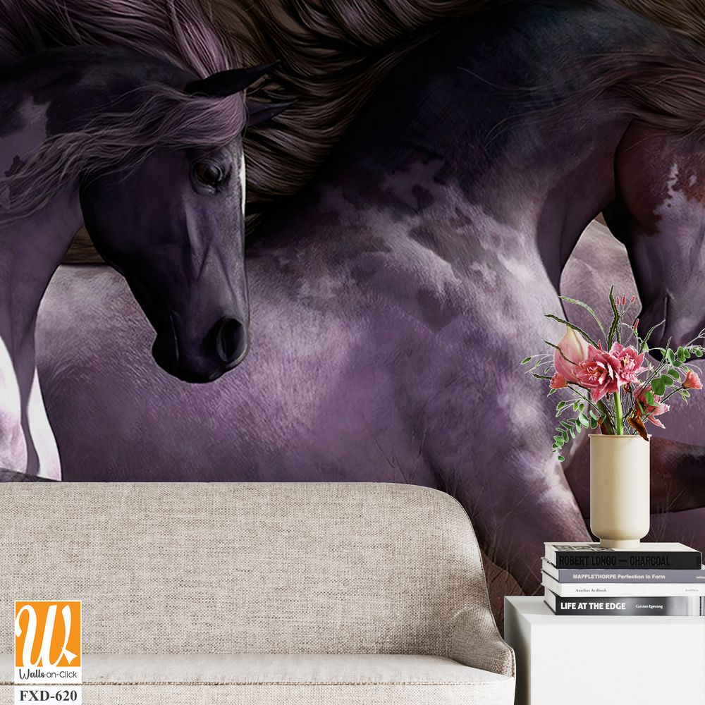 Stunning wall mural depicting majestic horses Wallpaper [WP-FXD-620]