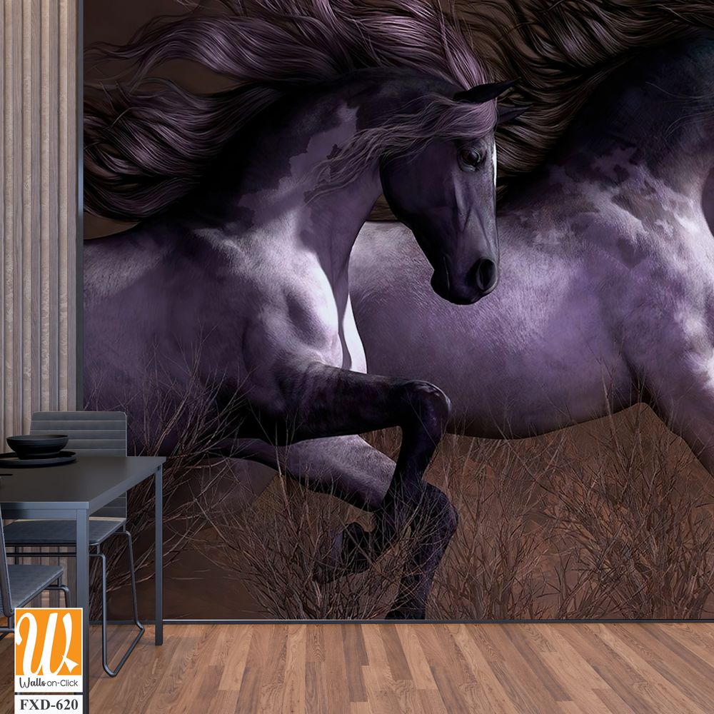 Stunning wall mural depicting majestic horses Wallpaper [WP-FXD-620]