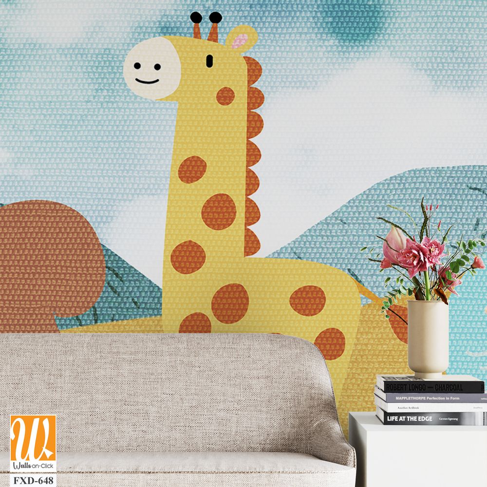 Cute cartoon animal design for children Wallpaper [WP-FXD-648]