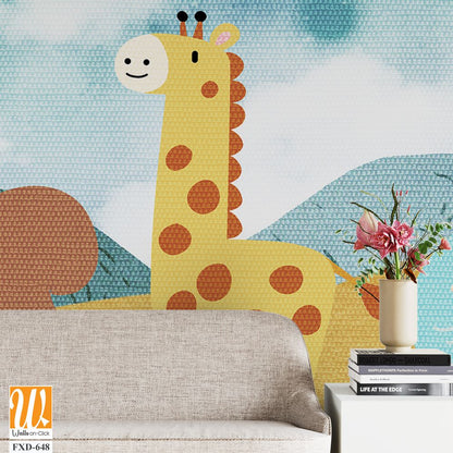 Cute cartoon animal design for children Wallpaper [WP-FXD-648]