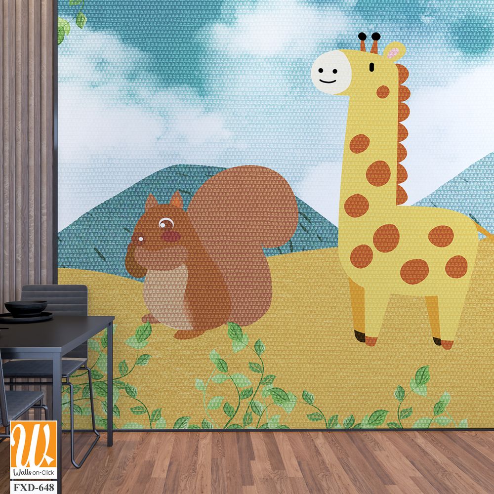 Cute cartoon animal design for children Wallpaper [WP-FXD-648]
