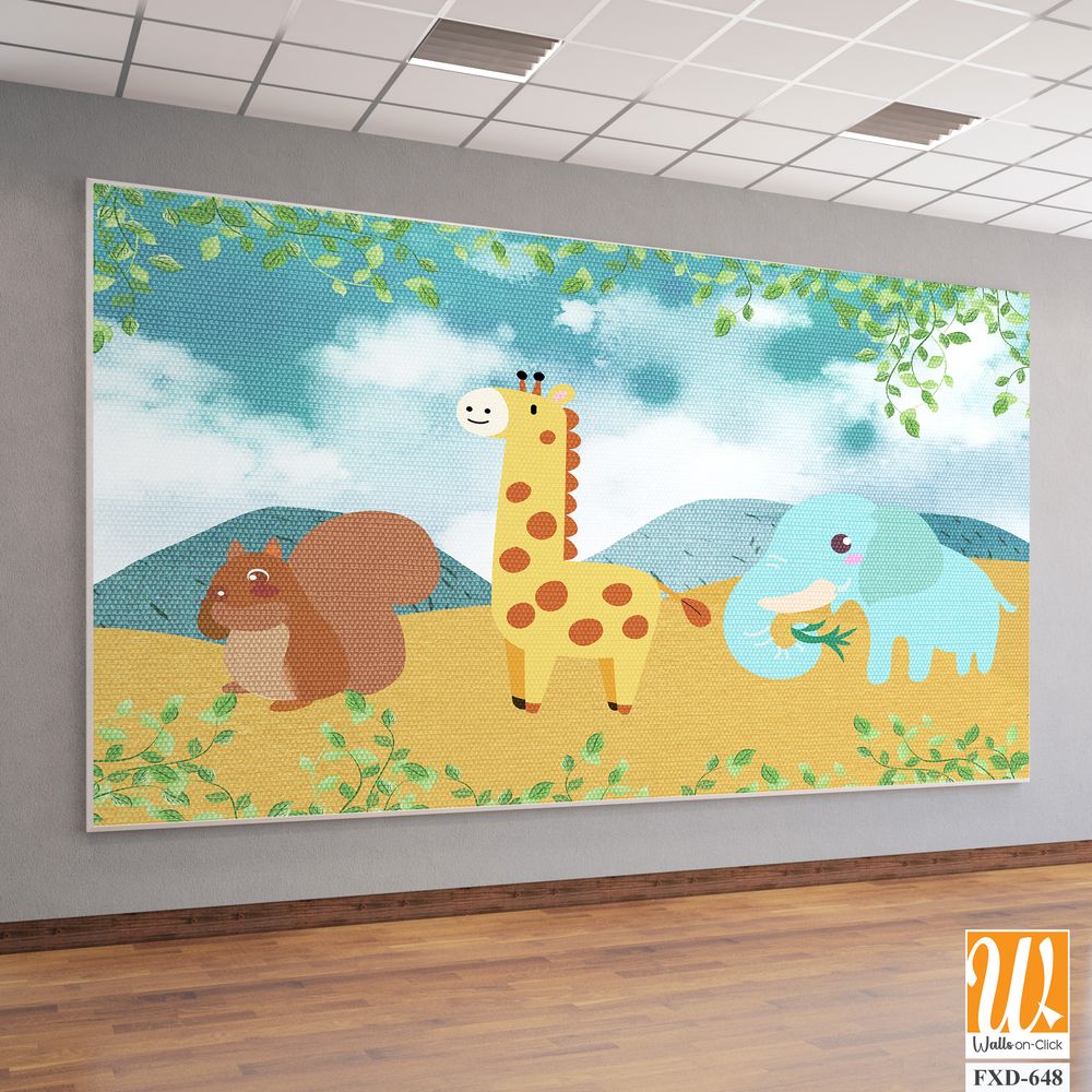 Cute cartoon animal design for children Wallpaper [WP-FXD-648]
