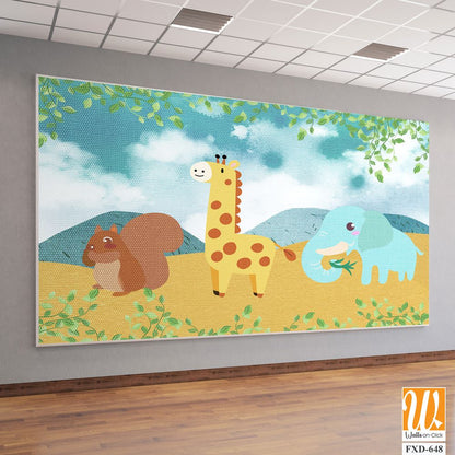 Cute cartoon animal design for children Wallpaper [WP-FXD-648]