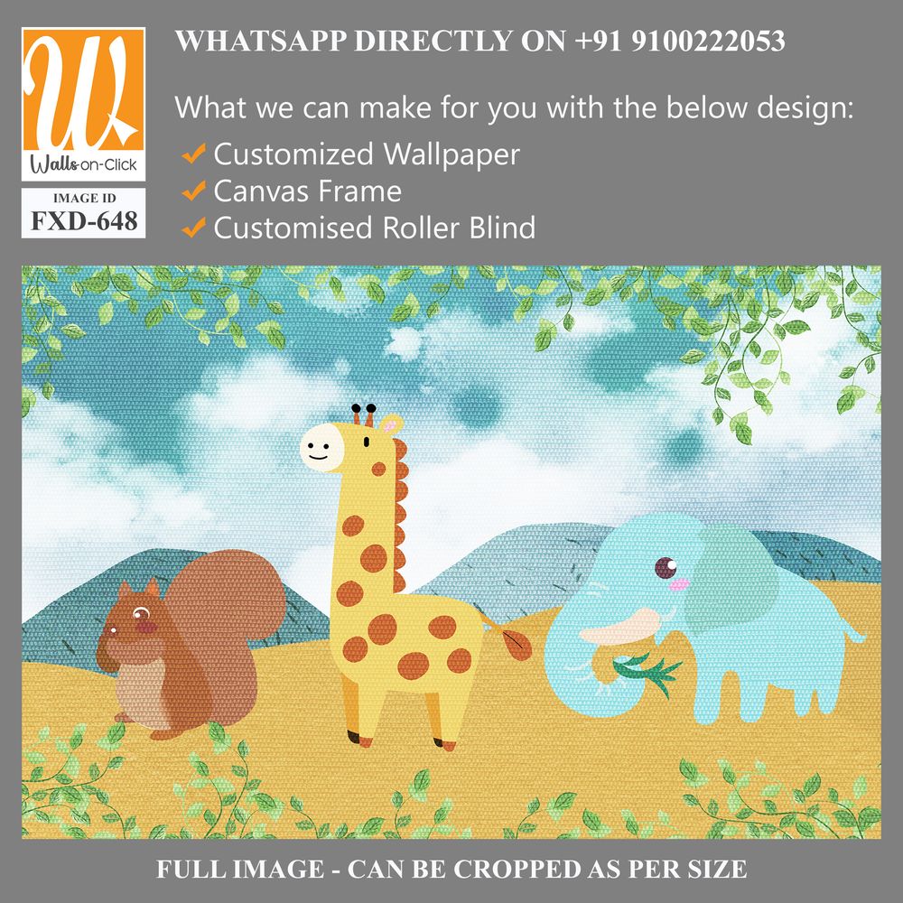 Cute cartoon animal design for children Wallpaper [WP-FXD-648]