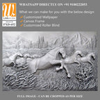 3D relief, 7 horses running in the mountains Wallpaper [WP-FXD-652]