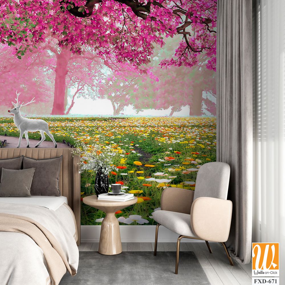 Cherry blossom tree in full bloom Wallpaper [WP-FXD-671]