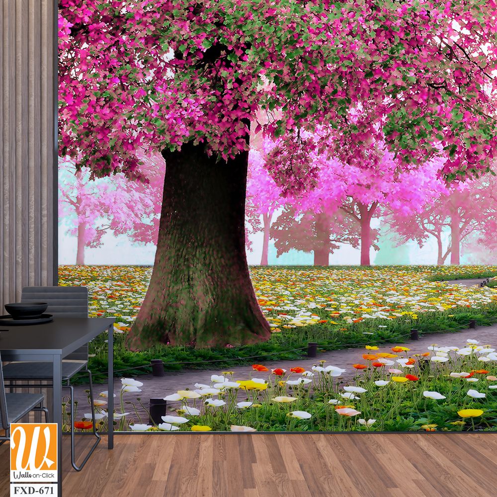 Cherry blossom tree in full bloom Wallpaper [WP-FXD-671]