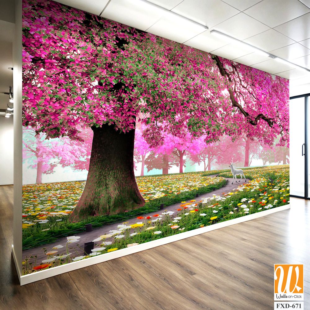 Cherry blossom tree in full bloom Wallpaper [WP-FXD-671]