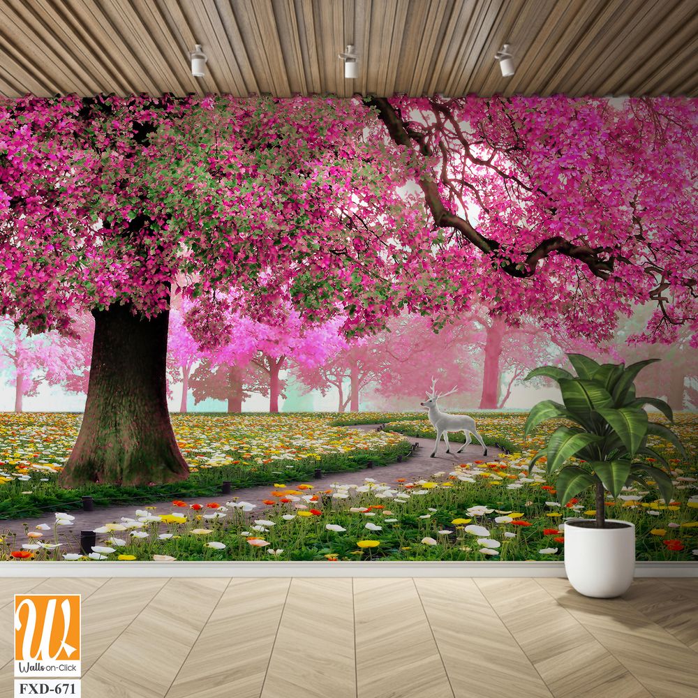 Cherry blossom tree in full bloom Wallpaper [WP-FXD-671]