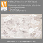 Graphic wildflowers painted on a brown concrete grunge wall. Floral background in loft, modern style. Design for wall mural, card, postcard, wallpaper, photo wallpaper. [WP-FXH-124]