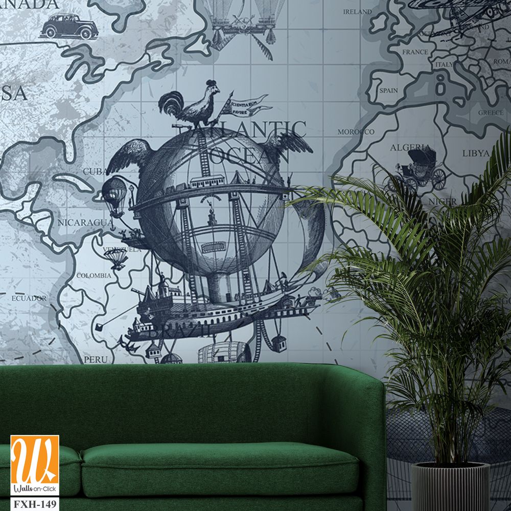 Travel by plane all over the world, for your child's room [WP-FXH-149]