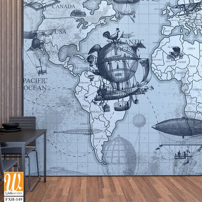 Travel by plane all over the world, for your child's room [WP-FXH-149]
