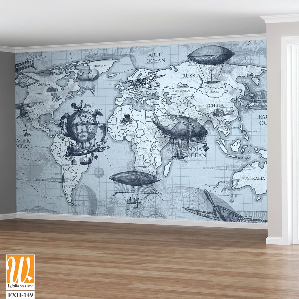 Travel by plane all over the world, for your child's room [WP-FXH-149]
