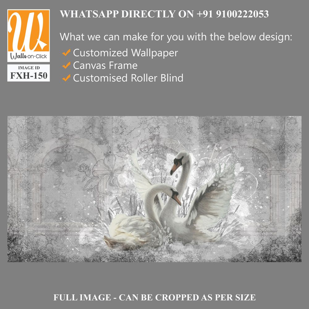 Two white swans in your room for a romantic setting [WP-FXH-150]