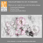 Peonies flowers painted on a concrete grunge wall. Photo wallpaper, wallpaper, mural, card, postcard design in the modern, loft style. [WP-FXH-161]