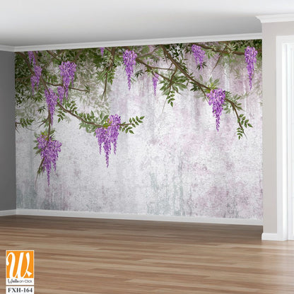Curly flowers wisteria on branches, photo wallpapers [WP-FXH-164]