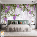 Curly flowers wisteria on branches, photo wallpapers [WP-FXH-164]