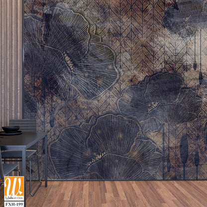 Graphic art poppies, 3D graphic drawing, photo wallpaper for a room or home interior, postcards, covers [WP-FXH-199]