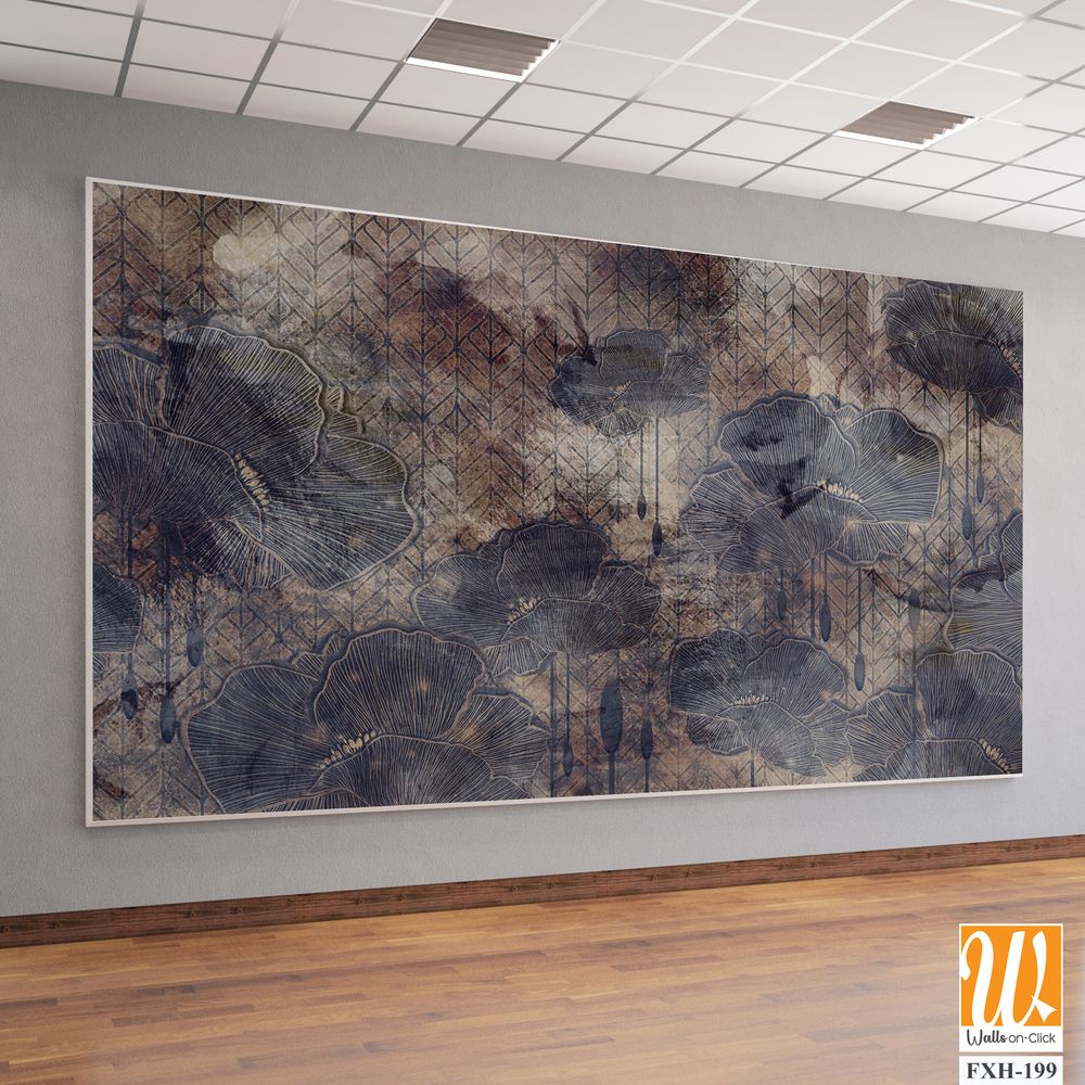 Graphic art poppies, 3D graphic drawing, photo wallpaper for a room or home interior, postcards, covers [WP-FXH-199]
