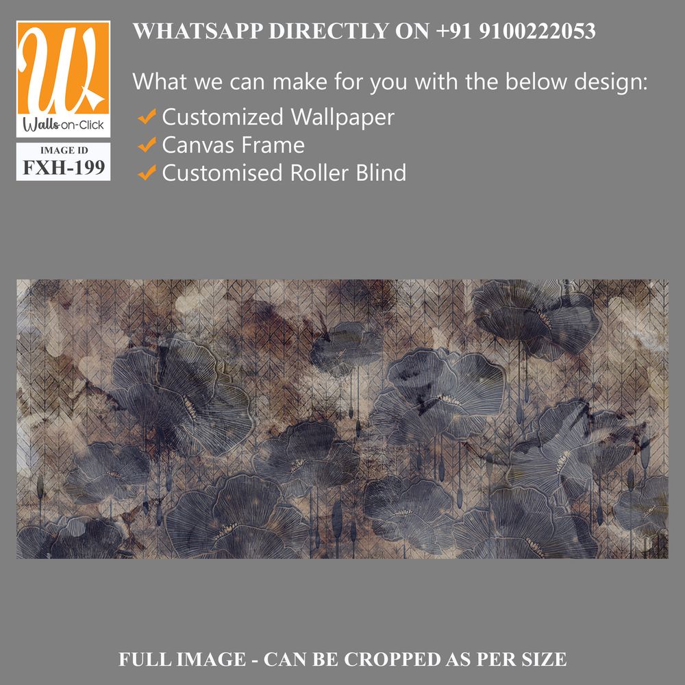 Graphic art poppies, 3D graphic drawing, photo wallpaper for a room or home interior, postcards, covers [WP-FXH-199]