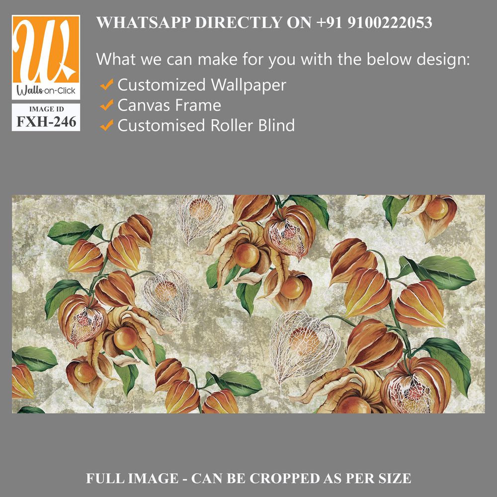 Texture background with painted buds in beige tones, photo wallpaper, label, banner, poster [WP-FXH-246]