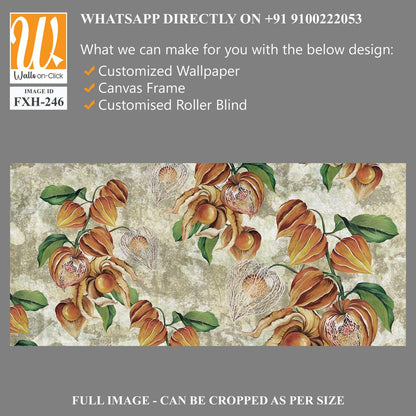 Texture background with painted buds in beige tones, photo wallpaper, label, banner, poster [WP-FXH-246]