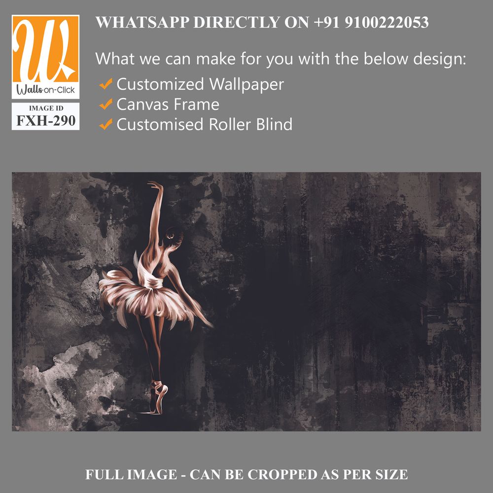 Watercolor ballerina on watercolor stains on a textured background with elements of emitting podrazheniya, photo wallpaper [WP-FXH-290]