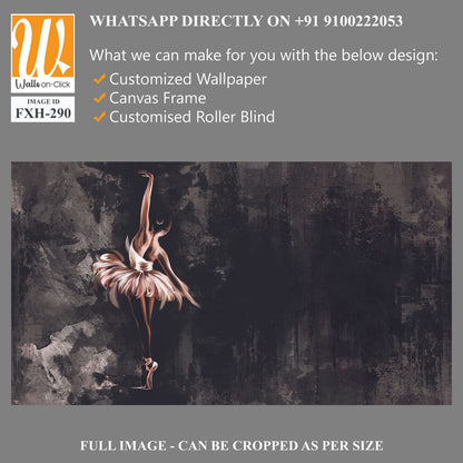 Watercolor ballerina on watercolor stains on a textured background with elements of emitting podrazheniya, photo wallpaper [WP-FXH-290]