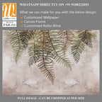 Tropical trees and leaves in foggy forest wallpaper design - 3D illustration [WP-FXH-311]