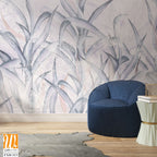 Tall trunks with tall long leaves on a textural background, photo wallpaper for the interior [WP-FXH-313]