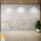 Texture shabby wall on which barely visible flowers are depicted photo wallpaper in the interior [WP-FXH-326]