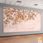 Drawn large art flower buds on a textured background drawing in bright colors photo wallpaper in the interior [WP-FXH-335]