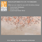 A lot of large flowers buds art drawn that hang down from top to bottom on a textured shabby wall photo wallpaper for the interior [WP-FXH-336]