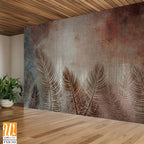 Tropical trees and leaves for digital printing wallpaper, custom design wallpaper - 3D illustration [WP-FXH-343]
