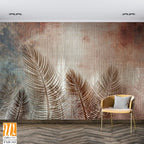 Tropical trees and leaves for digital printing wallpaper, custom design wallpaper - 3D illustration [WP-FXH-343]