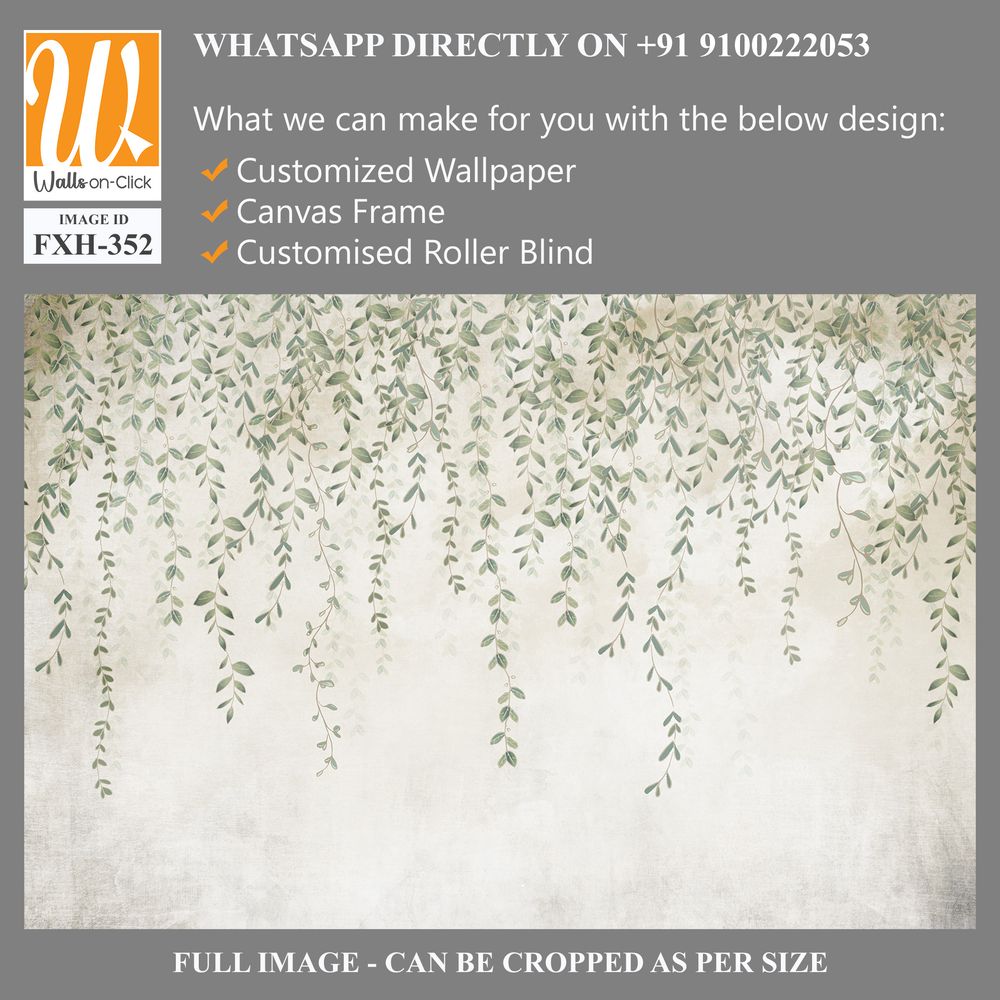 Tropical leaves wallpaper design in foggy forest - 3D illustration [WP-FXH-352]