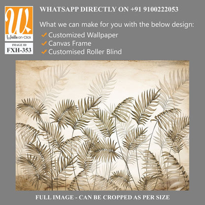 Tropical leaves wallpaper design in foggy forest - 3D illustration [WP-FXH-353]